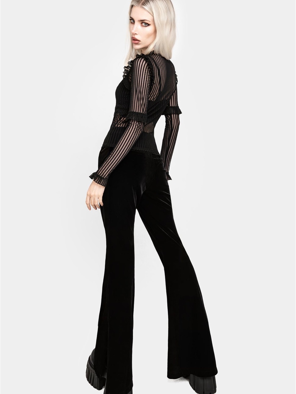 Disturbia Mourning Ruffle Top - Picture 3 of 11